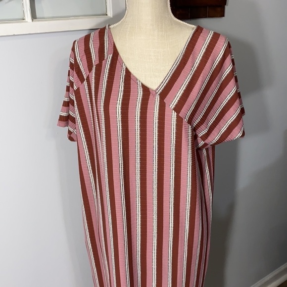 Umgee Oaklynn Ribbed Multicolor Asymmetrical Dress size Small - fits big - Picture 3 of 8